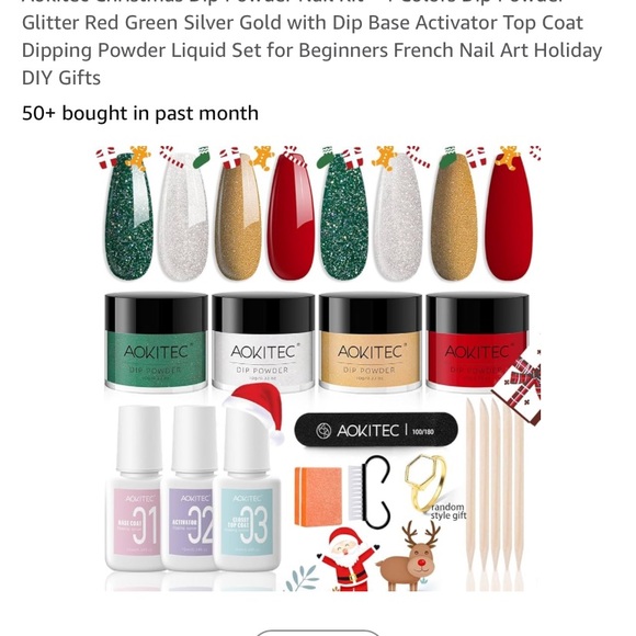 CHRISTMAS COLORS DIP  NAIL POLISH  KIT - Picture 12 of 13